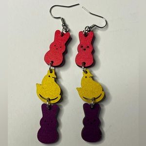 Easter bunny peeps chicks dangle earrings